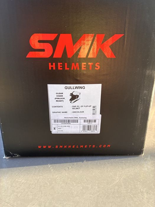 Kask szczękowy SMK Gullwing (rozmiar M) – Stan jak NOWY! Pudełko, pokrowiec