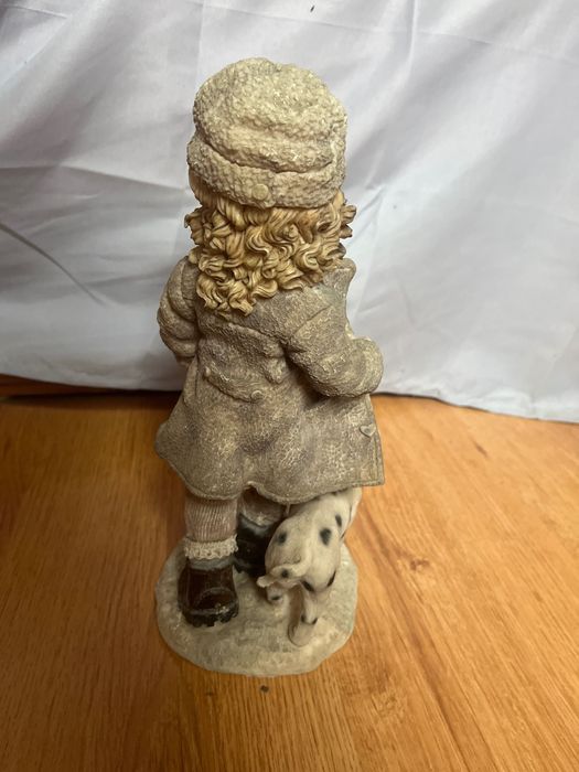 Stara figurka chłopiec z psem 30cm