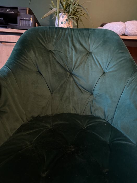 Krzesło butelkowa zieleń tapicerowane welurowe liza