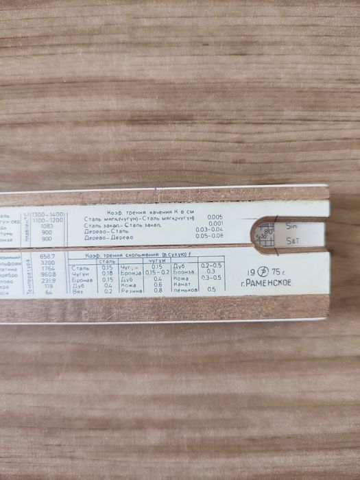 Логарифмічна лінійка 1975р.