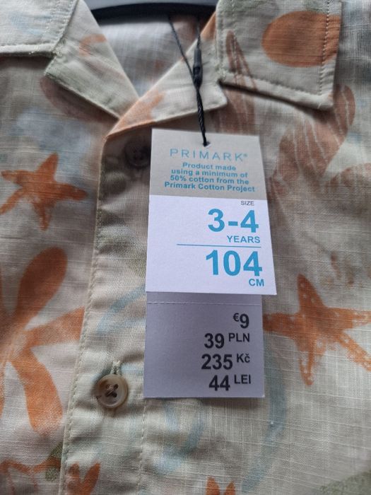 Koszule morelowe 104 cm nowe
