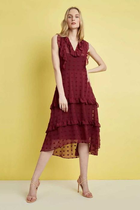 Багатоярусне плаття Dobby Spot з оборками