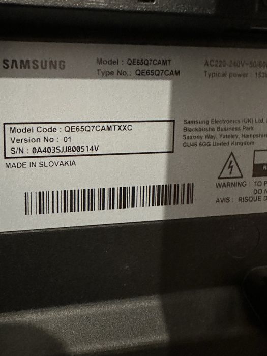 Tv samsung qled 65” (apenas a tv e comando)