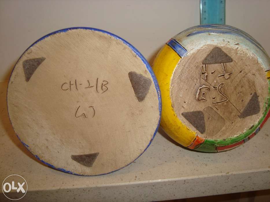 Conj de barro pintado à mão