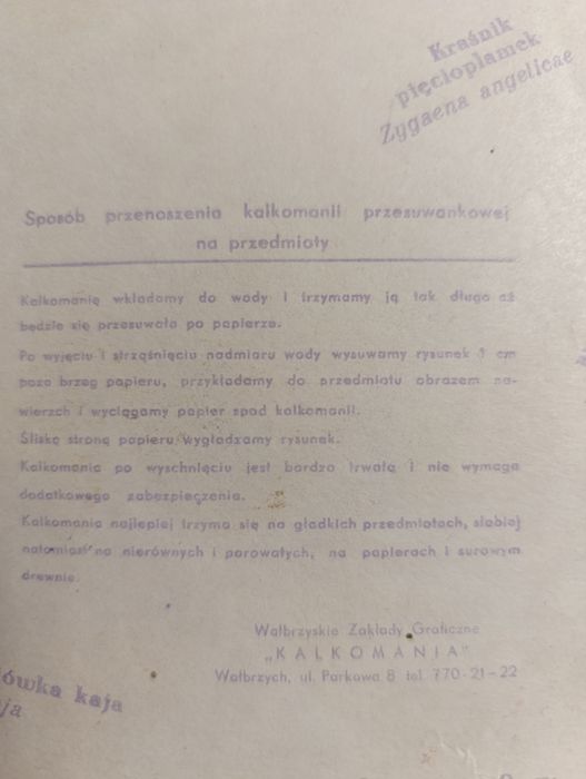 Kalkomanie o motywie motylów