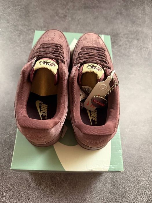 ФАВОРИТ! Nike Air Force 1 Low x Supreme Burgundy / Beige 39 40 41 42 43 44 45 найк аір форс лоу супрім бургунді бежеві