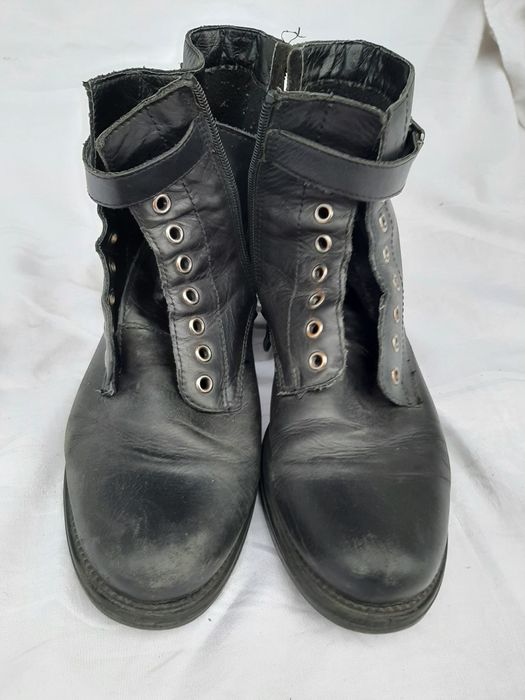 buty skórzane, trzewiki, czarne, do wędrówek