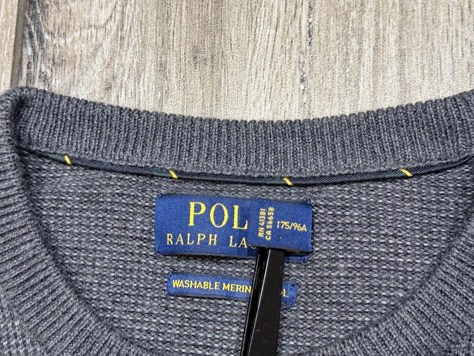 Męski sweter RALPH LAUREN Washable Wełna Merino roz M