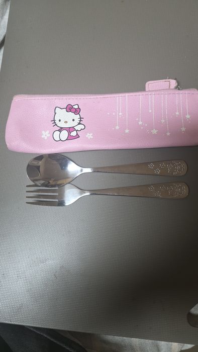Talheres hello kitty com bolsa