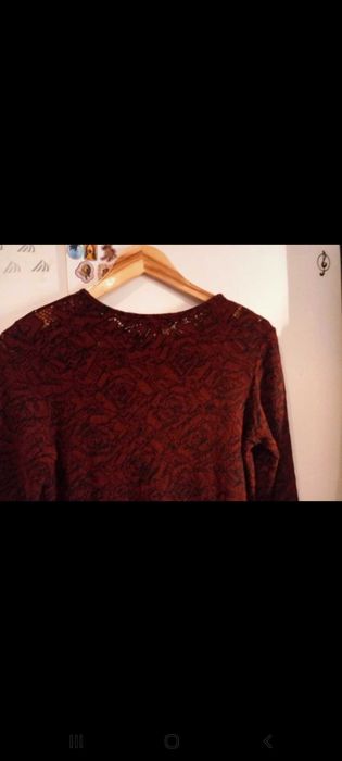 Vestido em tecido rendado - bordeaux - M - Guess