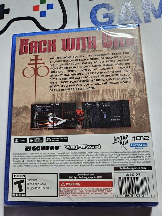 Bloodrayne Betrayal Fresh Bites Nowa Folia Ps5 Playstation 5 Blood Rayne  Limited Run