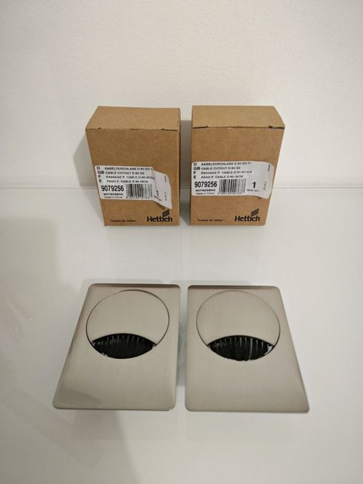 Passa-cabos inoxidável Hettich ø 60 mm com escova vedação