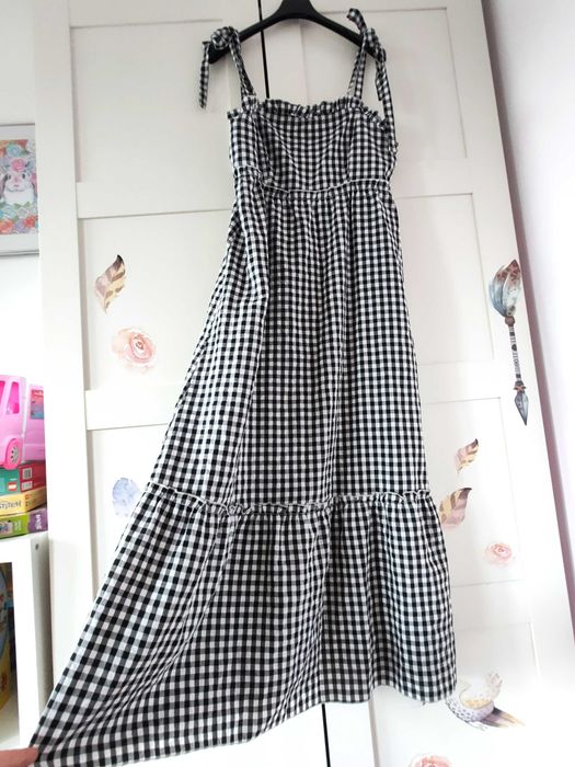 Shein sukienka maxi krata 40 42