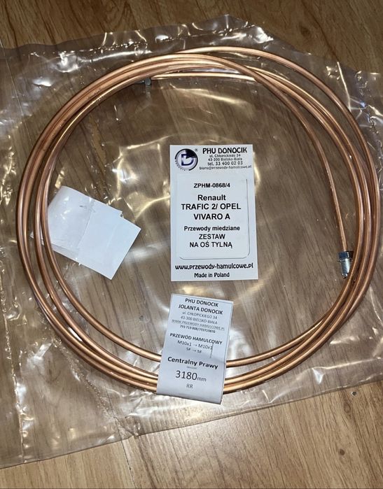 Трубка гальмівна мідна Vivaro/Trafic 4.75mmx3180 mm-M10x1-M10x1 WP-016