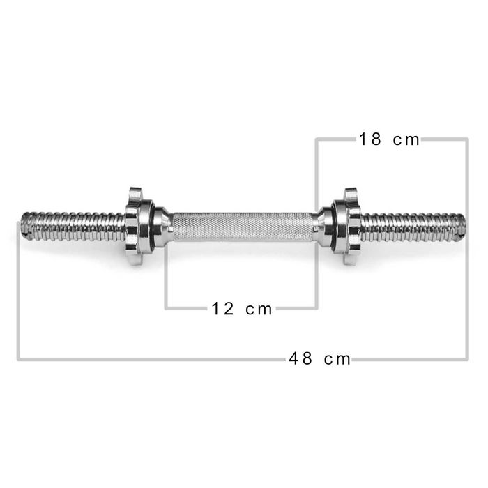 Zestaw 2 gryfów do hantli 48 cm 30 mm