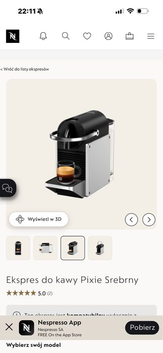 Nespresso ekspres Pixie na kapsułki