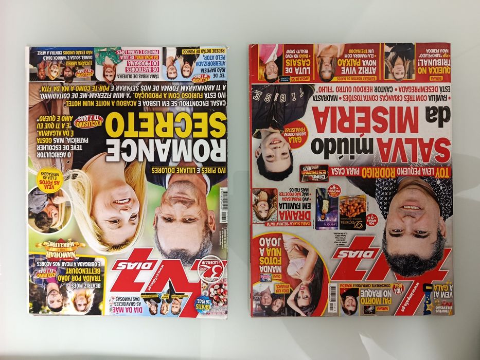 Revistas: Caras, VIP, TV 7 Dias, TV Guia, TV Mais