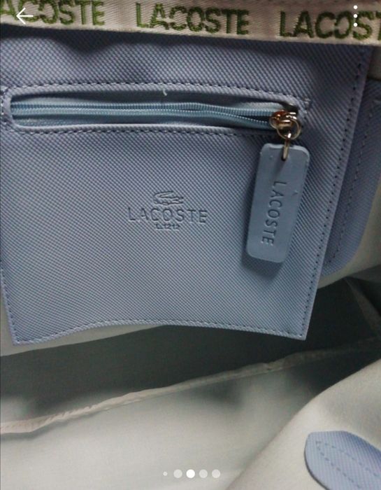 Mala de ombro Lacoste nova com etiquetas azul