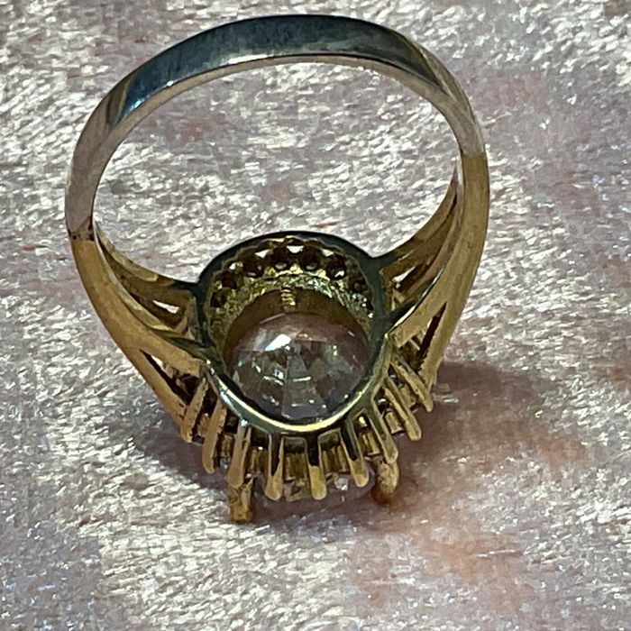 Anel senhora prata banho ouro 925 medid 16 m