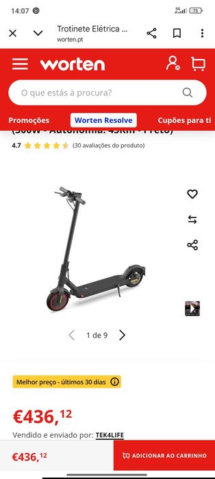 Trotinete elétrica Xiaomi pro mi 365