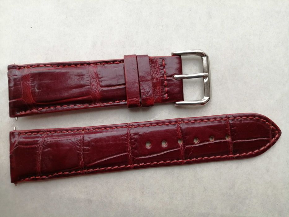 Bracelete pele crocodilo real para relógios de pulso 22mm 100 % novo