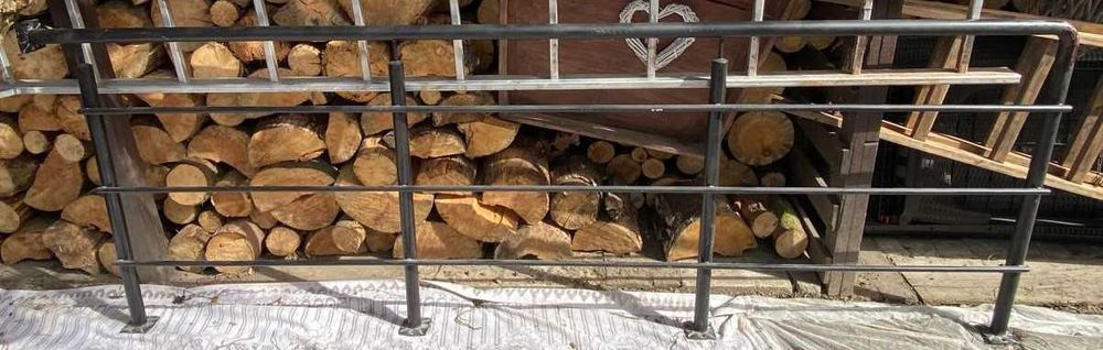 balustrada \ barierka 286x98 cm metalowa malowana czarna  - z demontażu