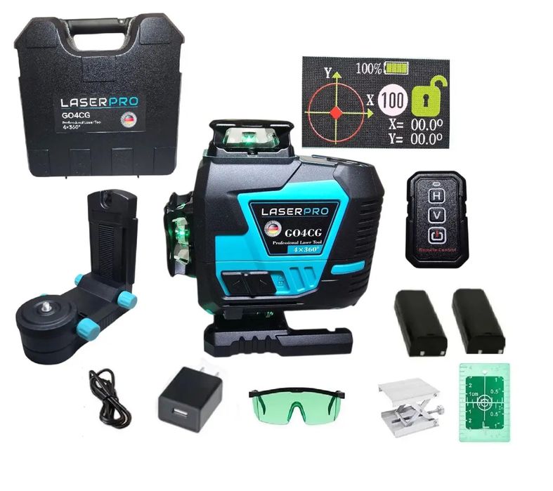 Лазерний рівень нівелір Laser Pro G04CG 2 акумулятора кейс