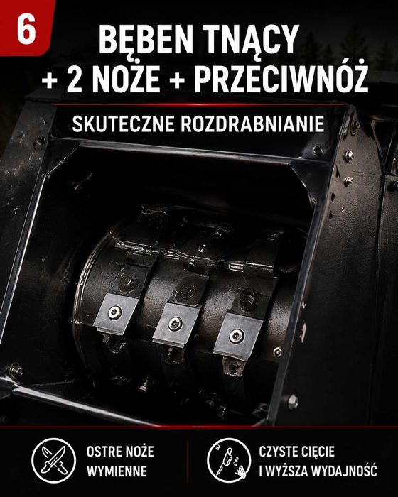 Cedrus R13P Rębak 13 cm podajnik hydrauliczny homologacja