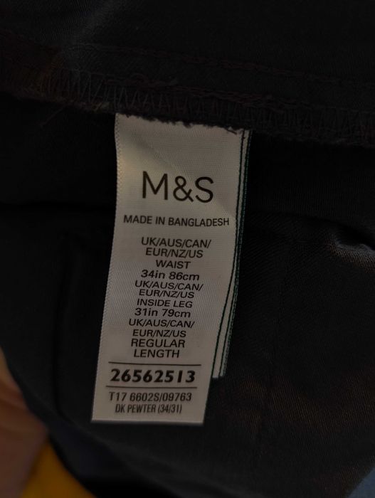 Spodnie bawełniane męskie M&S