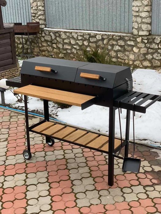 Мангал-барбекю 5 мм на 13 шампурів, решітка-гриль, підставка під казан