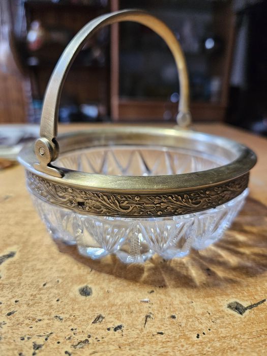 Цукерниця,срібло 875*,кришталь