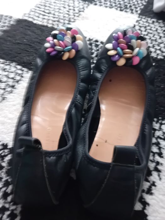 Baleriny czarne zdobione