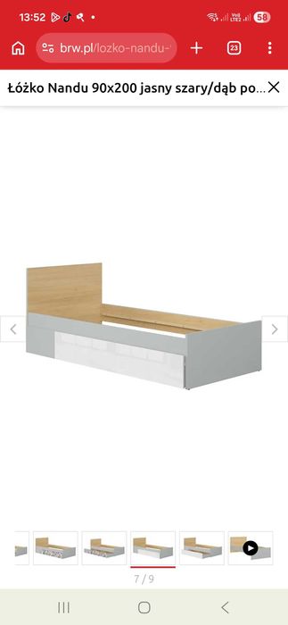 Łóżko BRW dla dziecka 90/200