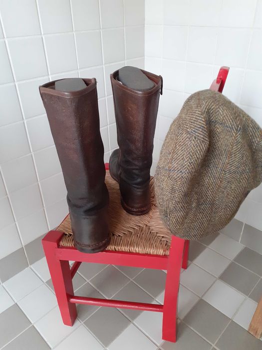 Bota caneleira à moda antiga, feitas à mão (baixa de preço)