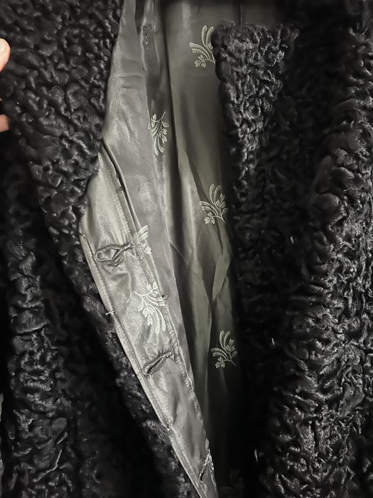 Eleganckie natualne czarne futro z karakułów - klasyczne, prl, unikat