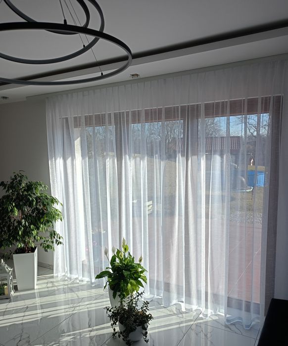 Firana batyst srebrna nitka