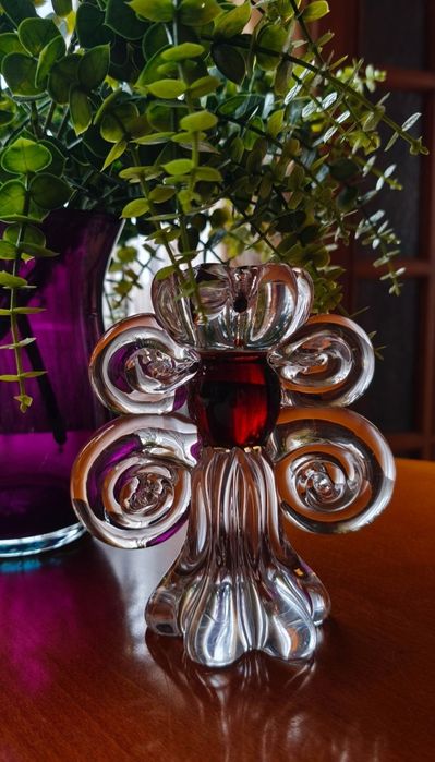 Подсвечник підсвічник хрусталь кришталь цветное старинное стекло декор