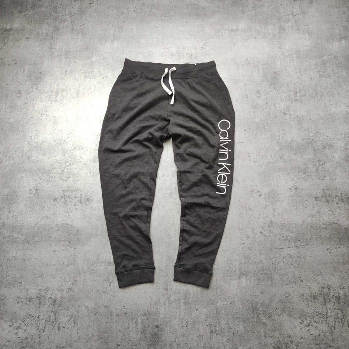 MĘSKIE Spodnie Dresy Dresowe Szare Duże Logo PREMIUM Calvin Klein CK
