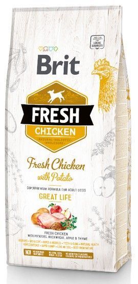 Karma premium z kurczakiem i ziemniakami dla dorosłego psa Brit 12kg