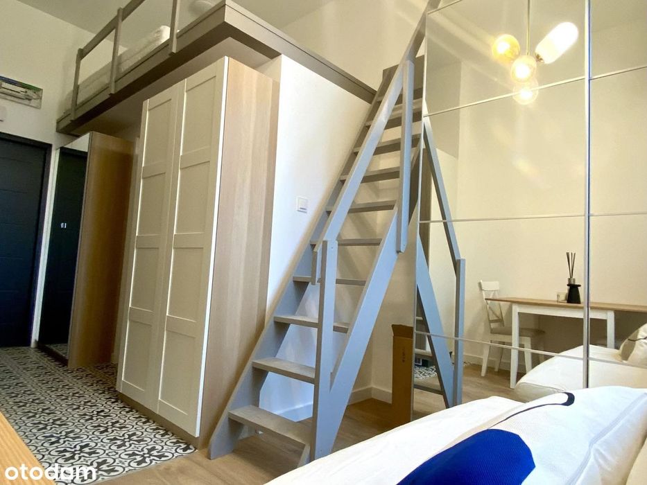 Bez prowizji! Nowa Kawalerka z antresolą, przy Manufakturze od Marca