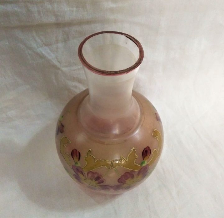 Jarra Vidro Pintada Mão 18cm