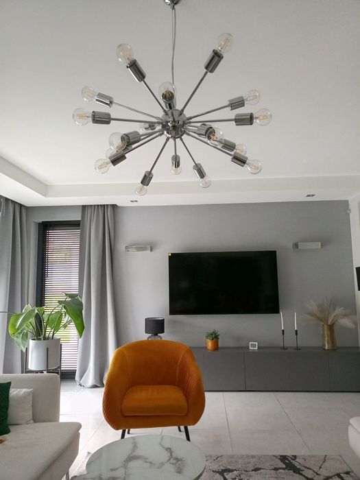 Lampa sufitowa chrom z żarówkami