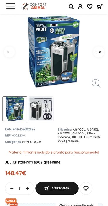 Filtro Externo para aquario JBL CristalProfi e902 greenline