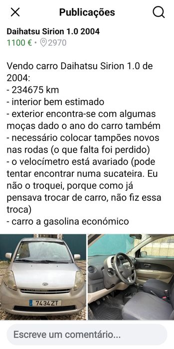 Carro sirion 1.o 2004