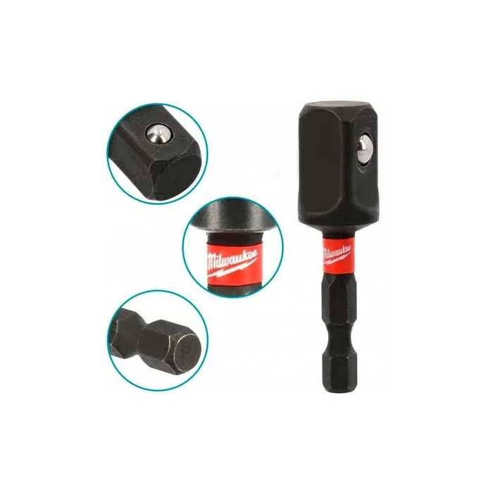 Перехідник MILWAUKEE 1/4" HEX → 1/4" 3/8" 1/2 для шуруповерта