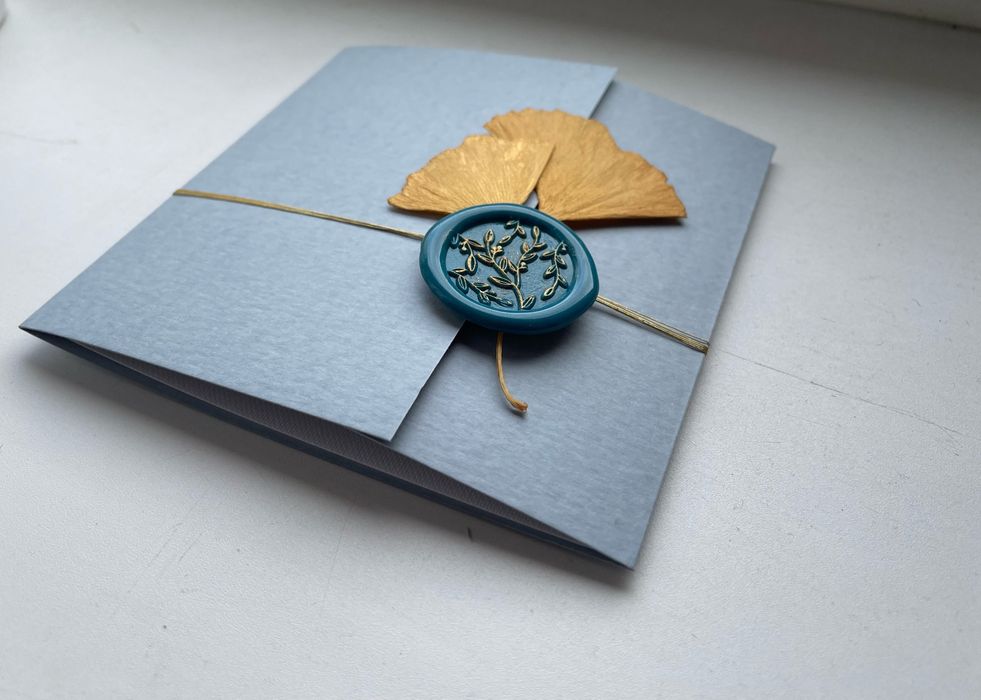 Kartka okolicznościowa zaproszenie ślubne personalizowana  złota basic