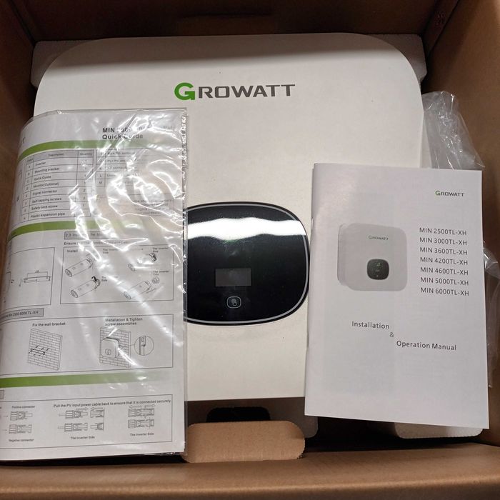 Inversor híbrido Growatt MIN 3000TL-XH, em excelente estado, 1 ano de uso.