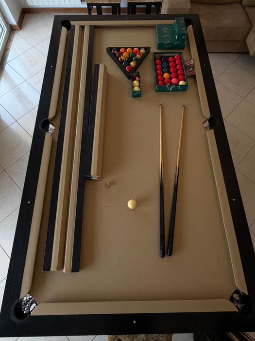 Mesa de Snooker com Tampo Conversível em Mesa de Jantar