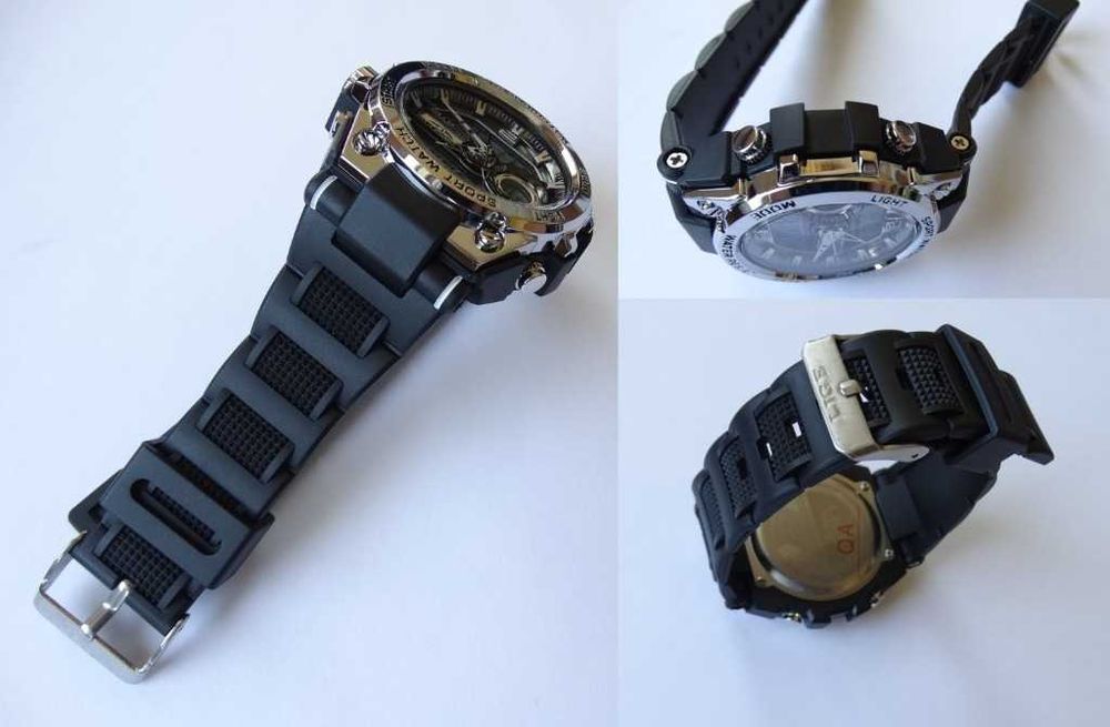 Zegarek elektroniczny LIGE dla macho analogowo cyfrowy militarny LED