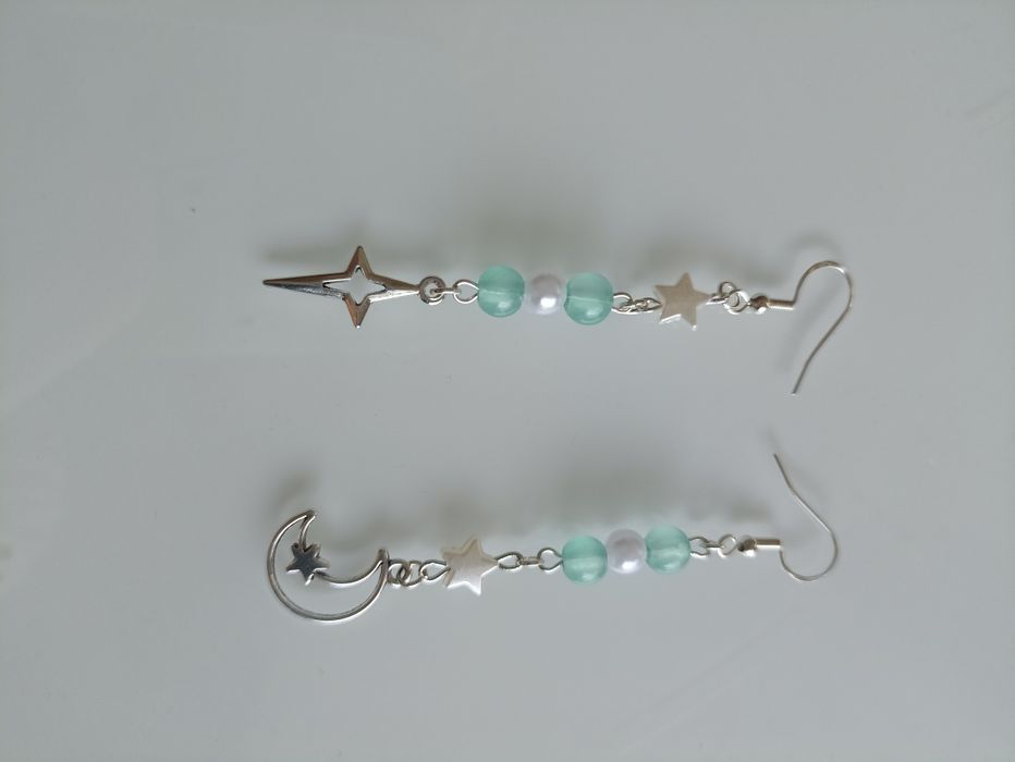 Star&moon earrings- turquoise